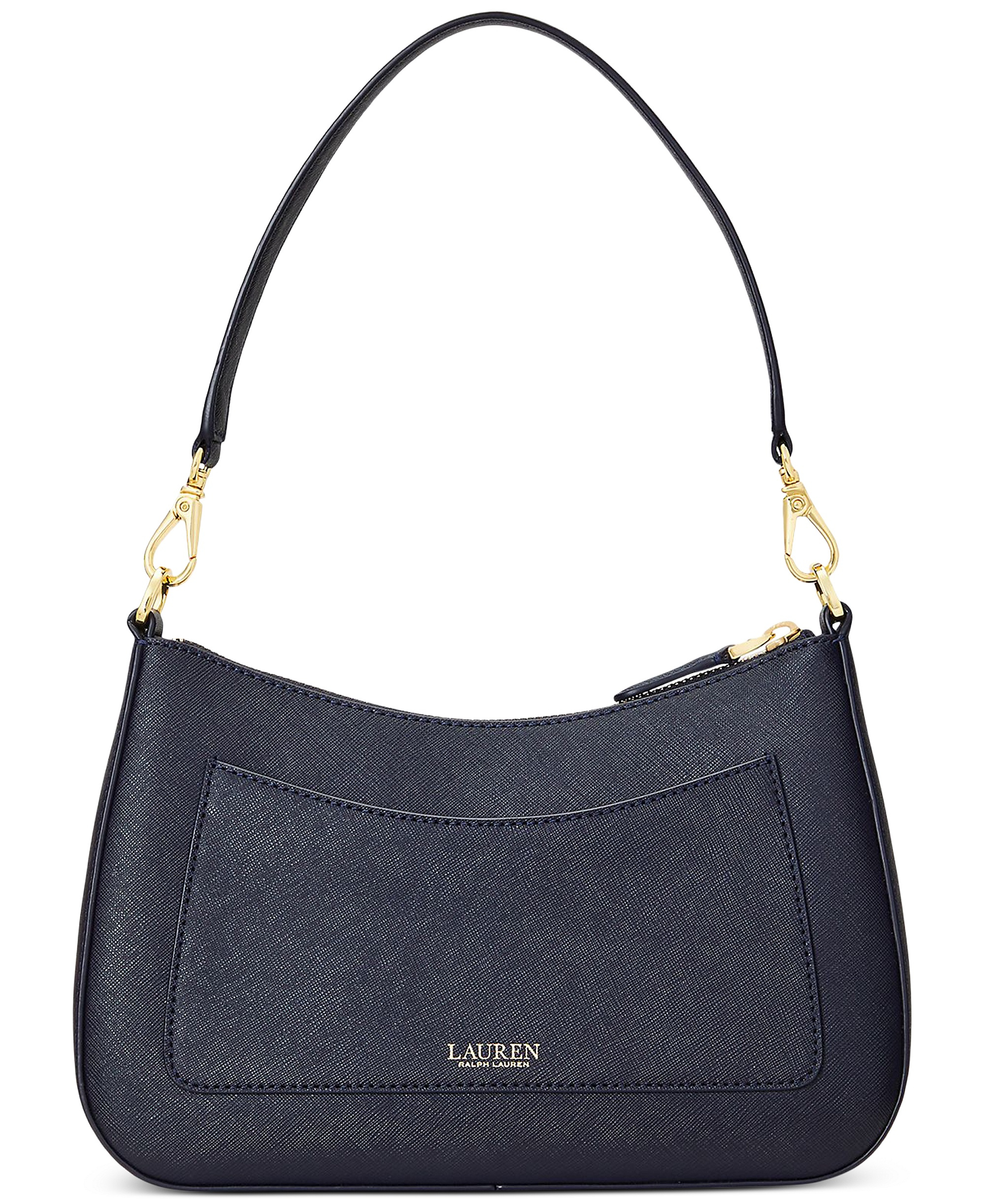 Lauren Ralph Lauren Crosshatch Leather Danni Small Shoulder Handbag - Navy