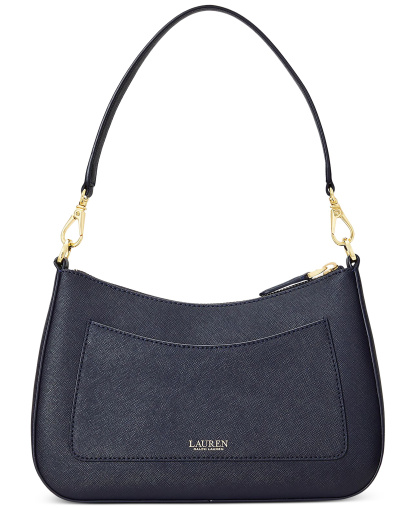 Lauren Ralph Lauren Crosshatch Leather Danni Small Shoulder Handbag - Navy
