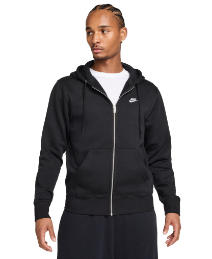 Nike Men's Full-Zip Fleece Regular-Fit Hoodie - Black/White