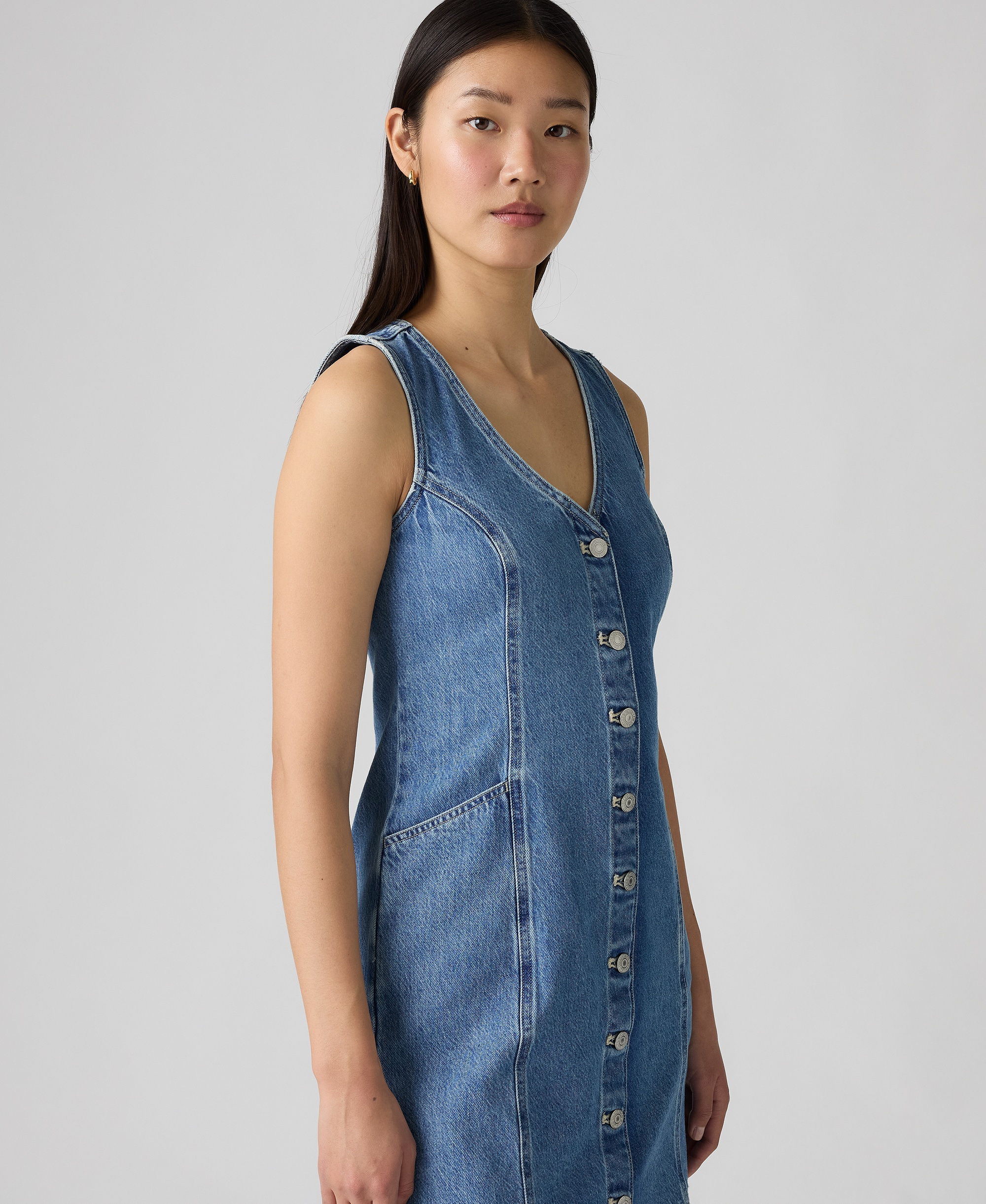 Levi's Women's Vianna Denim Button-Front Vest Dress - Special Showing