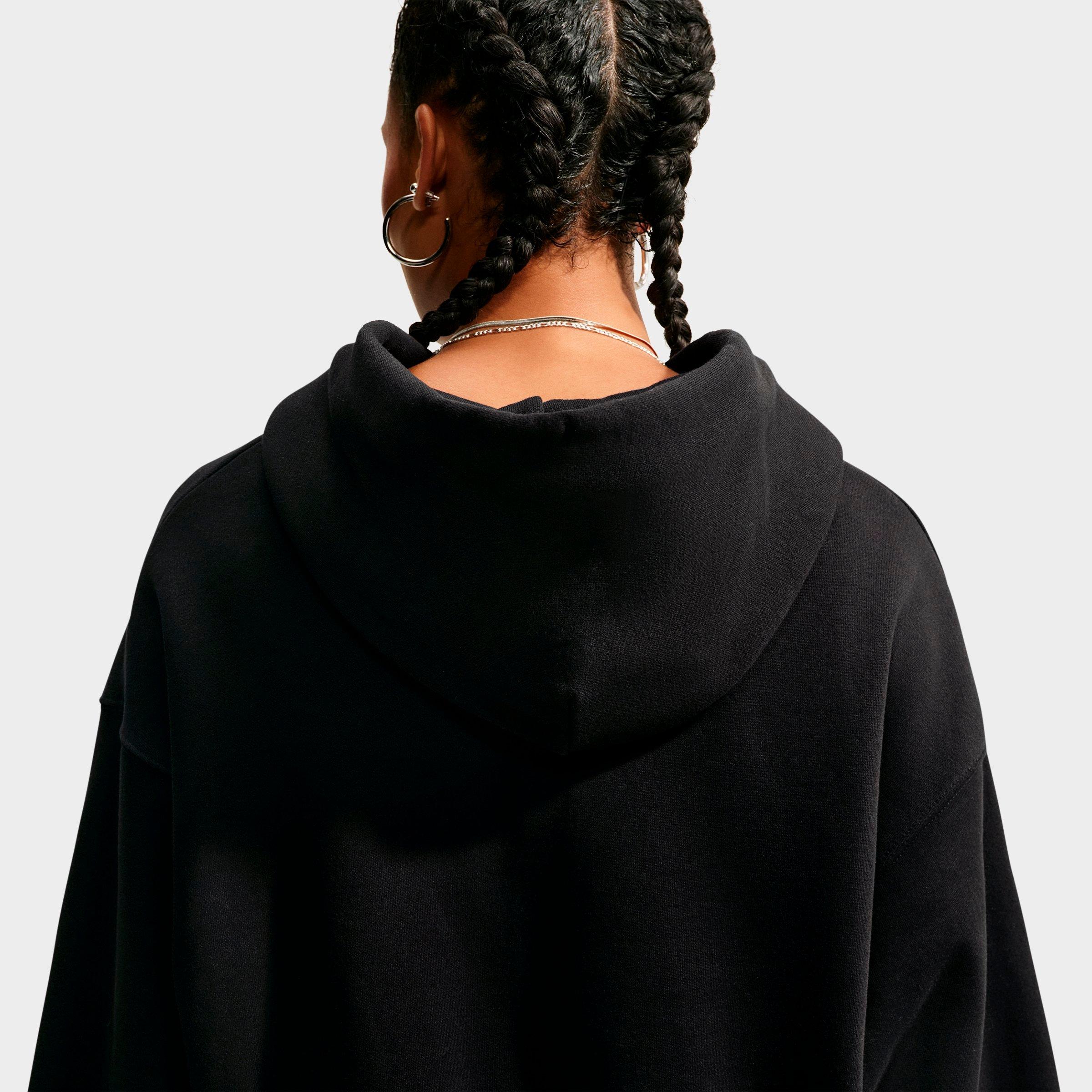 Women's Nithtke Studio Fleece Medium-Weight Oversized Cropped Full-Zip Hoodie - Total Black/Sail