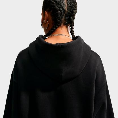 Women's Nithtke Studio Fleece Medium-Weight Oversized Cropped Full-Zip Hoodie - Total Black/Sail