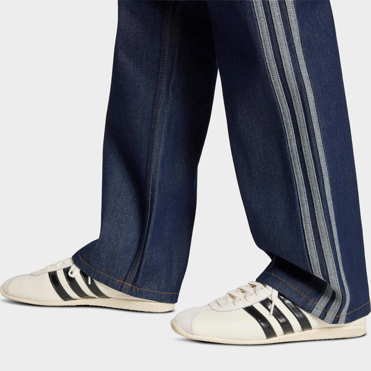 Women's adidas Originals Firebird Denim Mid-Rise Straight Denim Pants - Indigo Denim