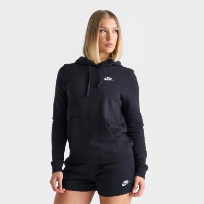 Women's Nike Sportswear Club Fleece Pullover Hoodie - Black/White