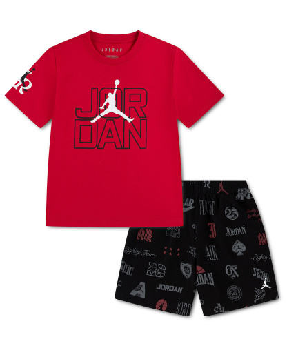 Jordan Boys' 4-7 Rookie Season T-Shirt and Shorts, 2-Piece Set - Black