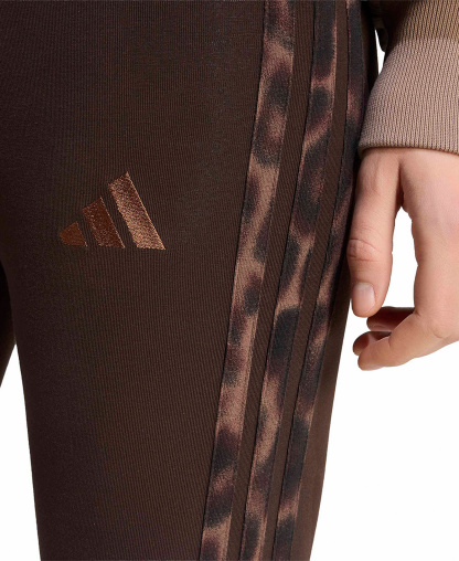 adidas Women's Seasonal Essentials Animal Print 3-Stripes Leggings - Aurora Coffee/Multicolor/Preloved Brown