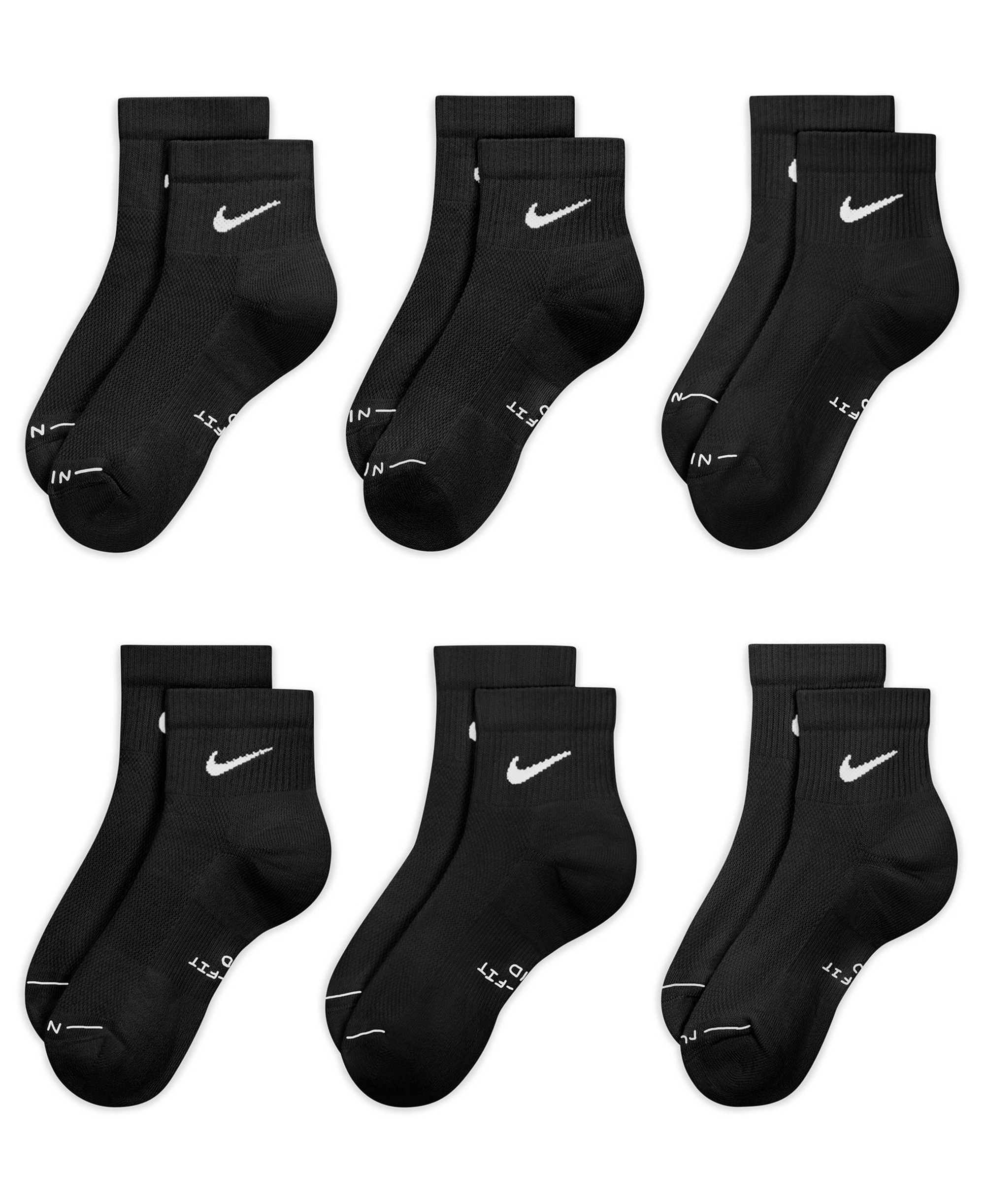 Nike Unisex Elevated Everyday Ankle Socks, 6-Pack - Black