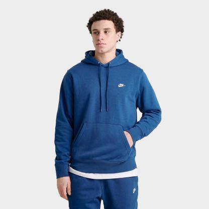 Men's Nike Club Fleece Premium Embroidered Pullover Hoodie - Court Blue/Court Blue (FN3859-477)
