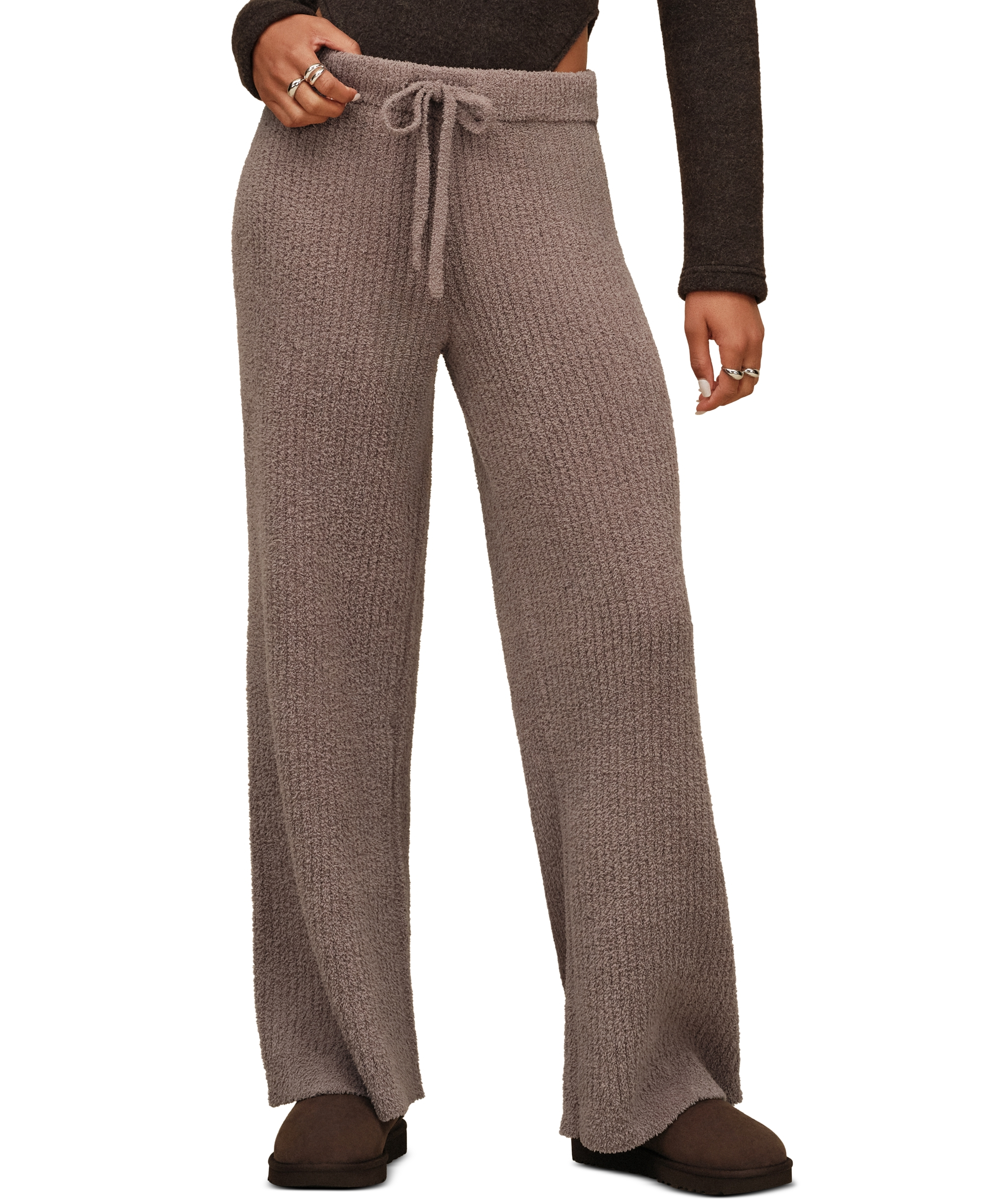 UGG® Women's Couria Straight-Leg Rib Mid-Rise Pants - Brown