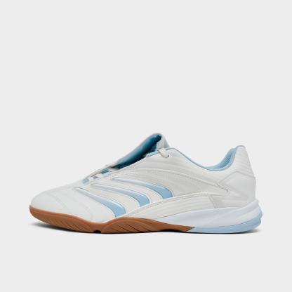 Men's adidas Predator Sala Casual Shoes - Off White/Crystal Sky/Gum - Left shoe facing left. Outside of the shoe.