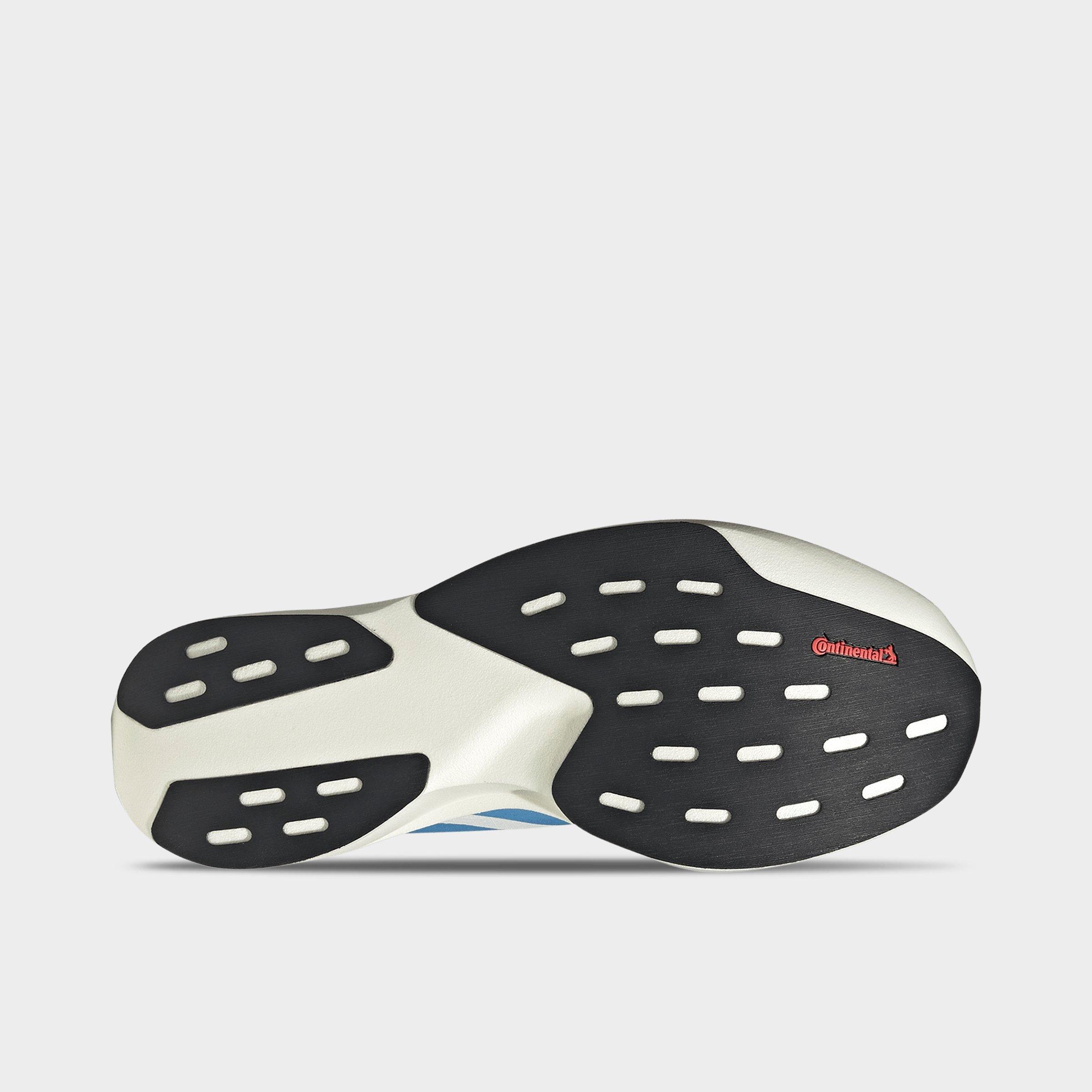 Men's adidas Adizero EVO SL Woven Running Shoes - Part 1 - Off White/Light Blue/Bright Red - Bottom view