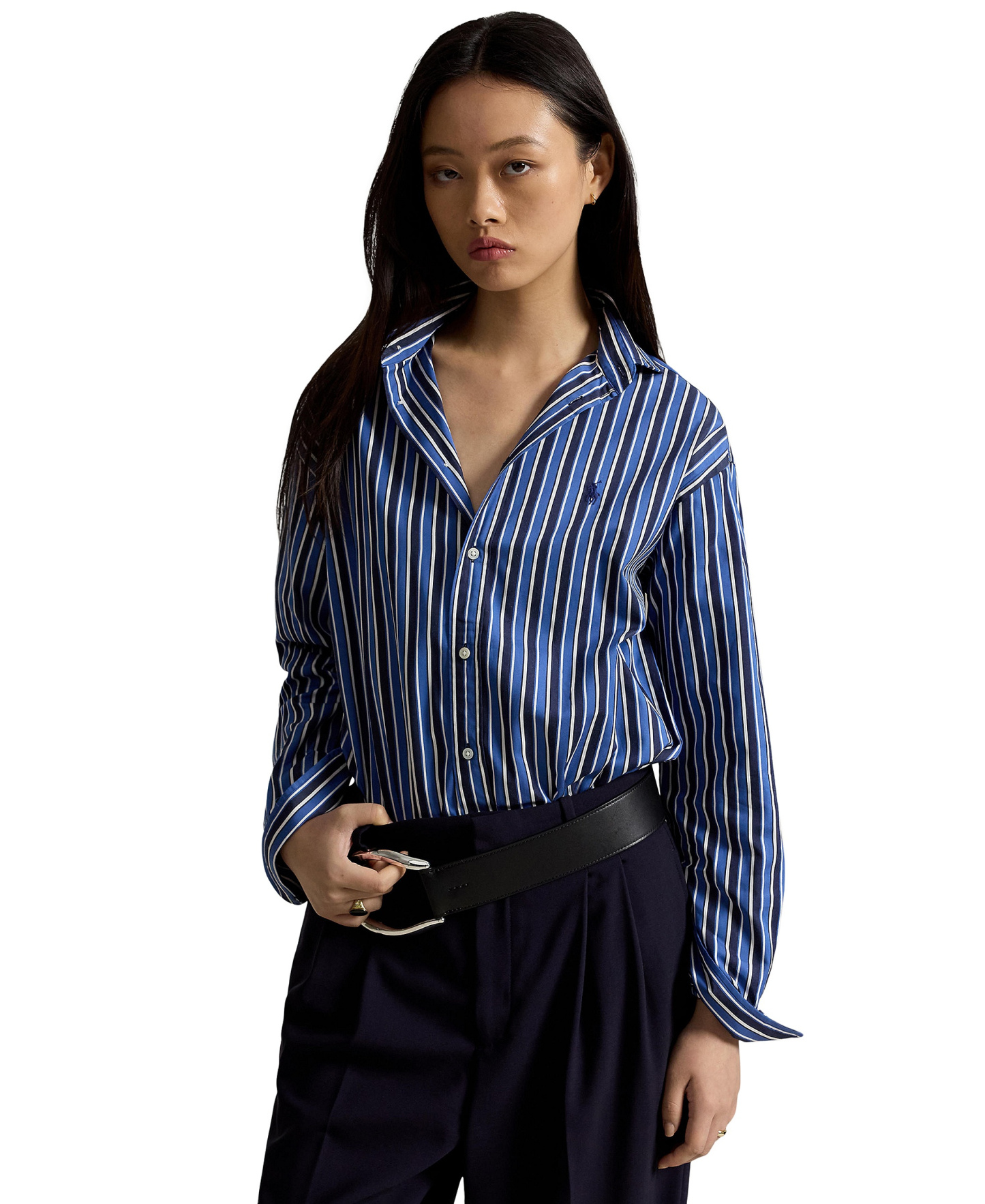 Polo Ralph Lauren Women's Relaxed-Fit Striped Cotton Shirt - Blue Multi