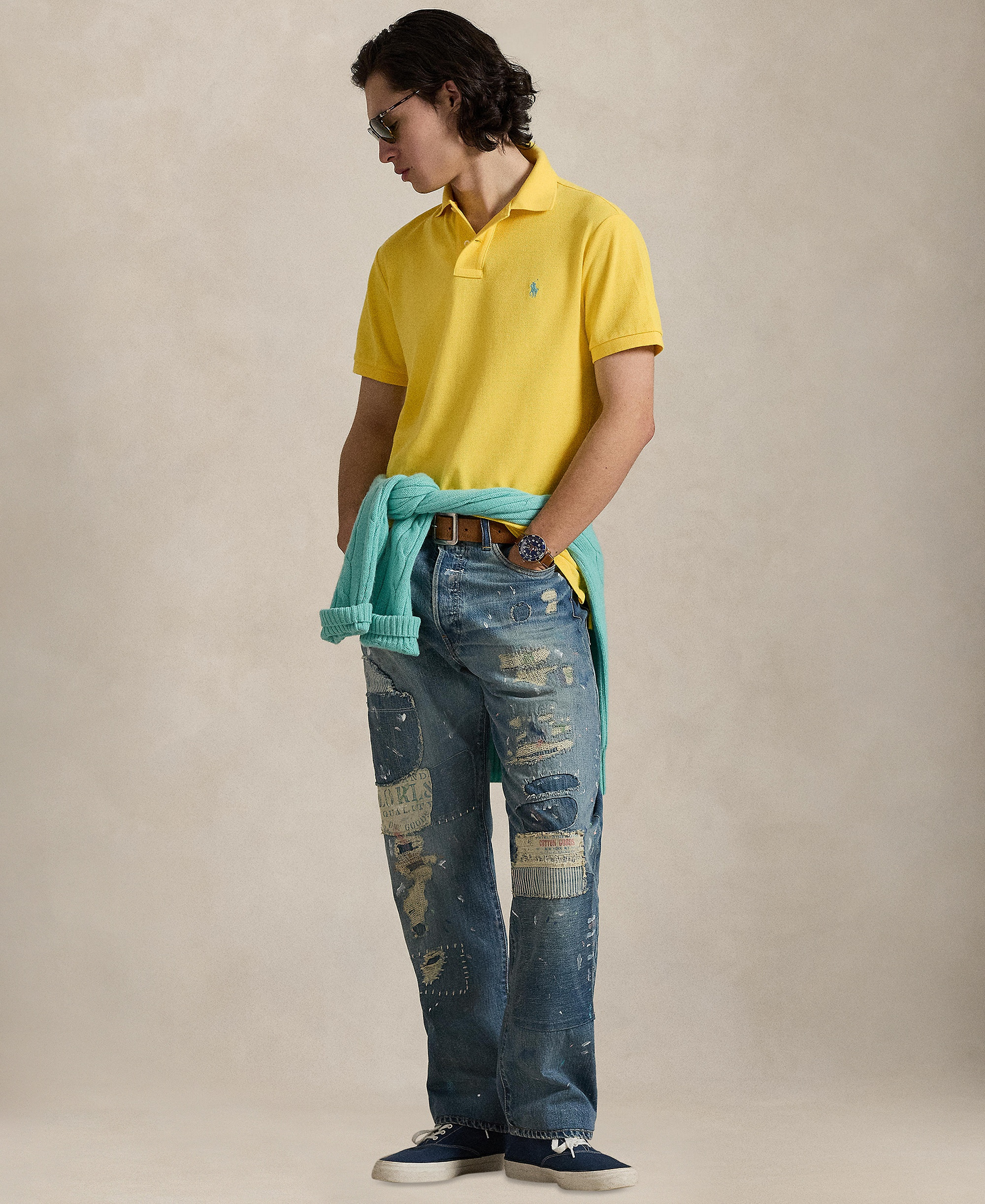 Polo Ralph Lauren Men's Cotton Custom Slim Fit Mesh Polo Shirt - Sunfish Yellow