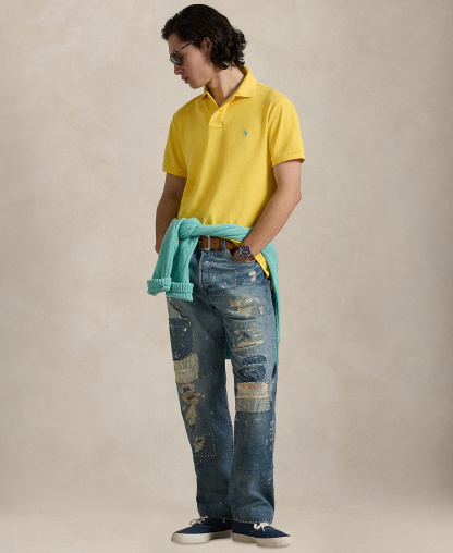 Polo Ralph Lauren Men's Cotton Custom Slim Fit Mesh Polo Shirt - Sunfish Yellow