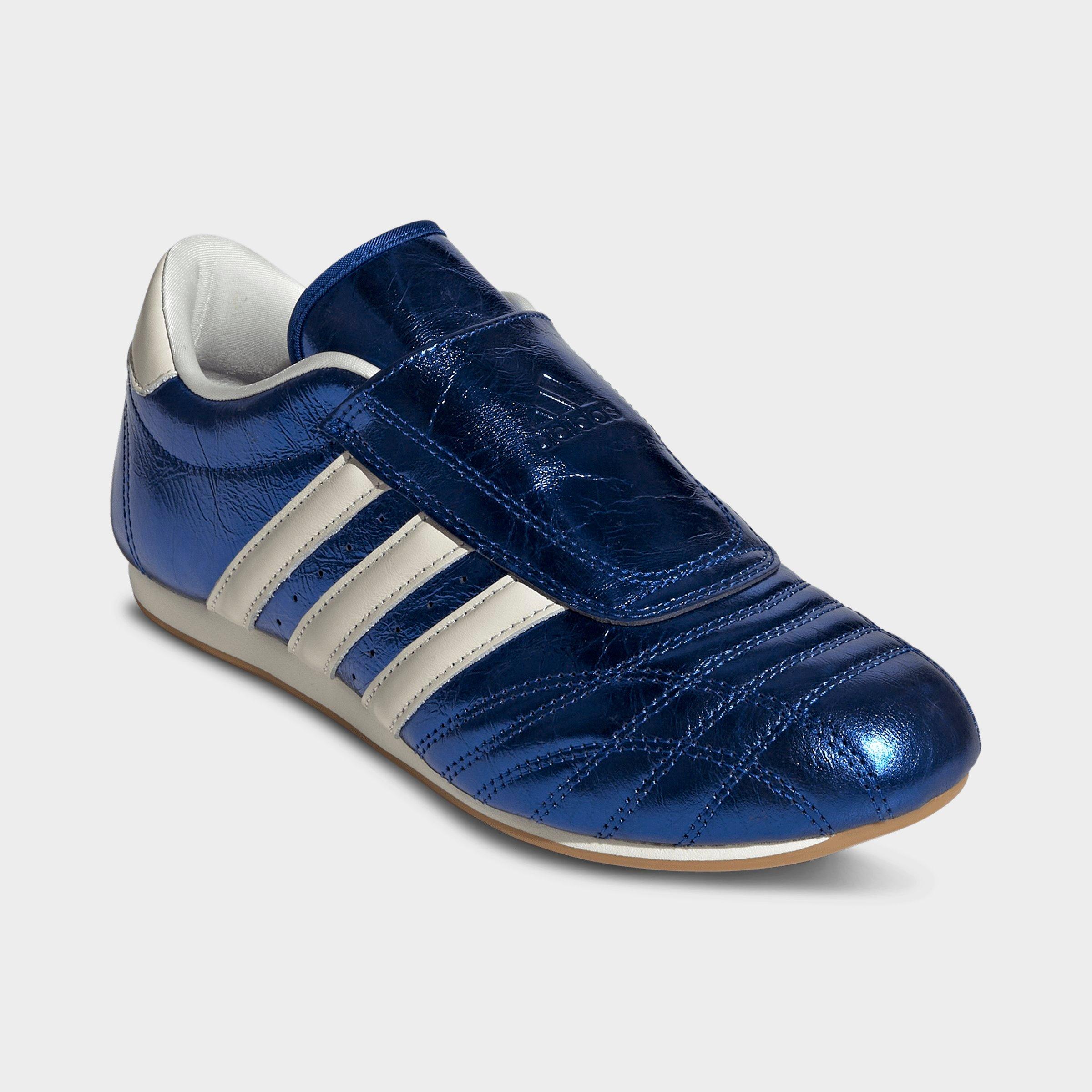 Women's adidas Originals Taekwondo Cow Print Casual Shoes - Royal Blue/Off White/Gum - Both shoes facing left