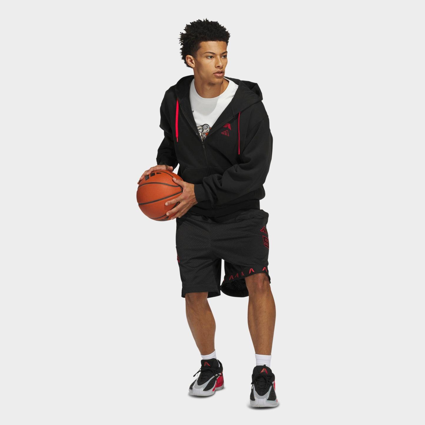 Men's adidas Anthony Edwards Foundation Full-Zip Hoodie - Black