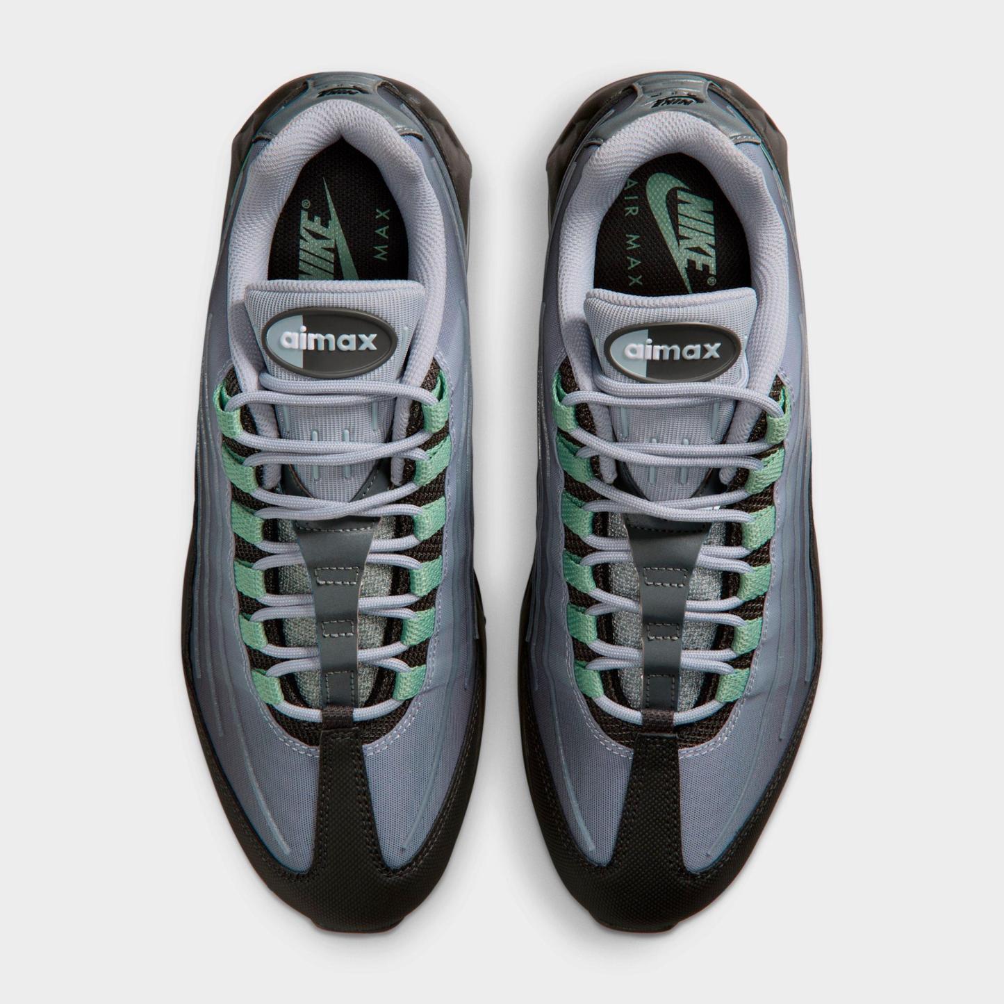 Men's Nithtke Air Max 95 Big Bubble Scorpion Casual Shoes - Part 1 - Medium Ash/Wolf Grey/Metallic Silver/Steam - Top view