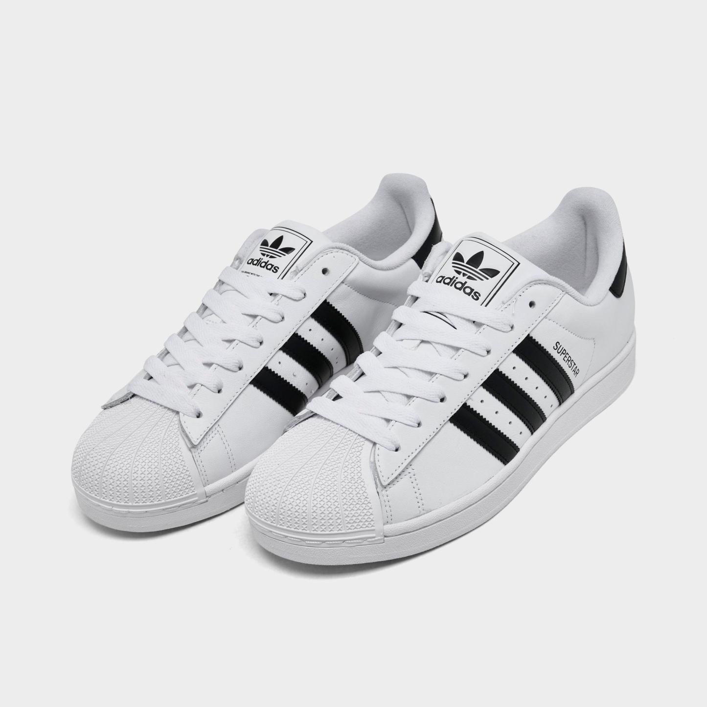 Men's adidas Originals Superstar II Casual Shoes - Part 2 - White/Black/White - Both shoes facing left