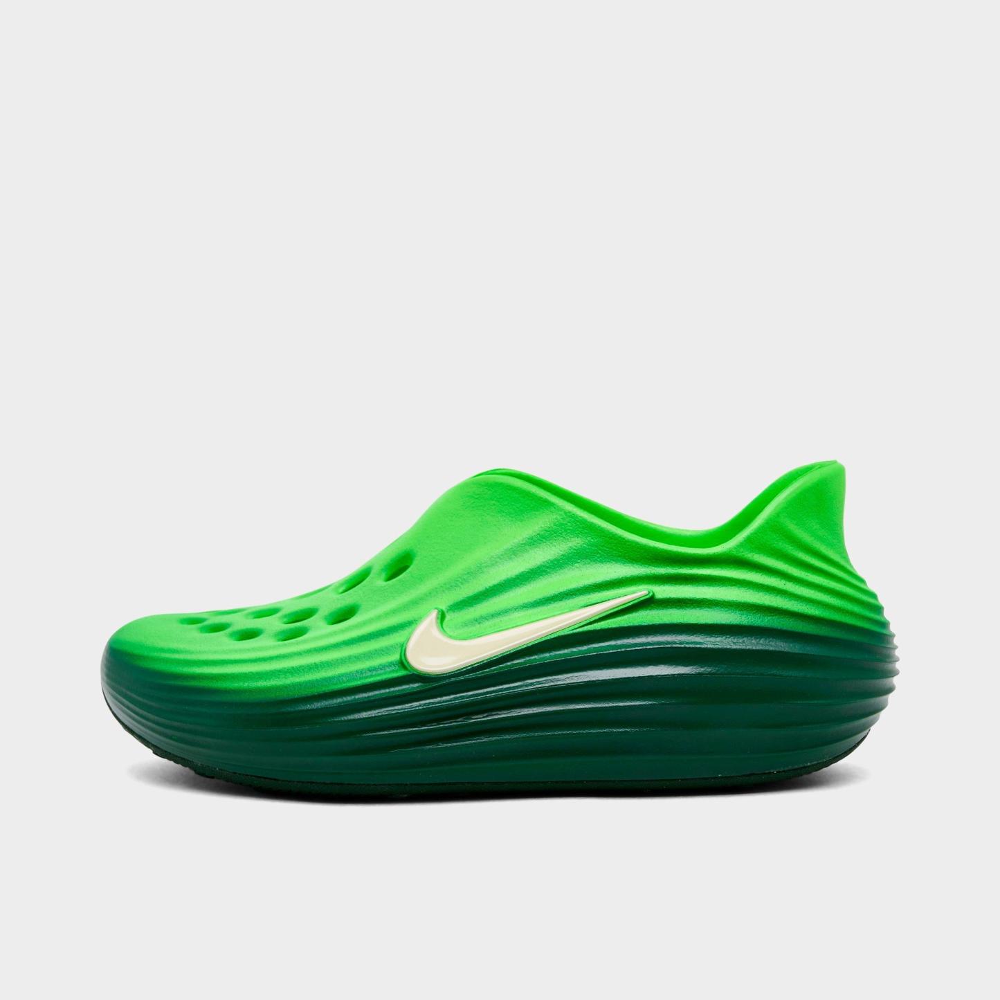 Big Kids' Nithtke ReactX Rejuven8 Recovery Casual Shoes - Green Strike/Fir/Olive Aura - Left shoe facing left. Outside of the shoe.