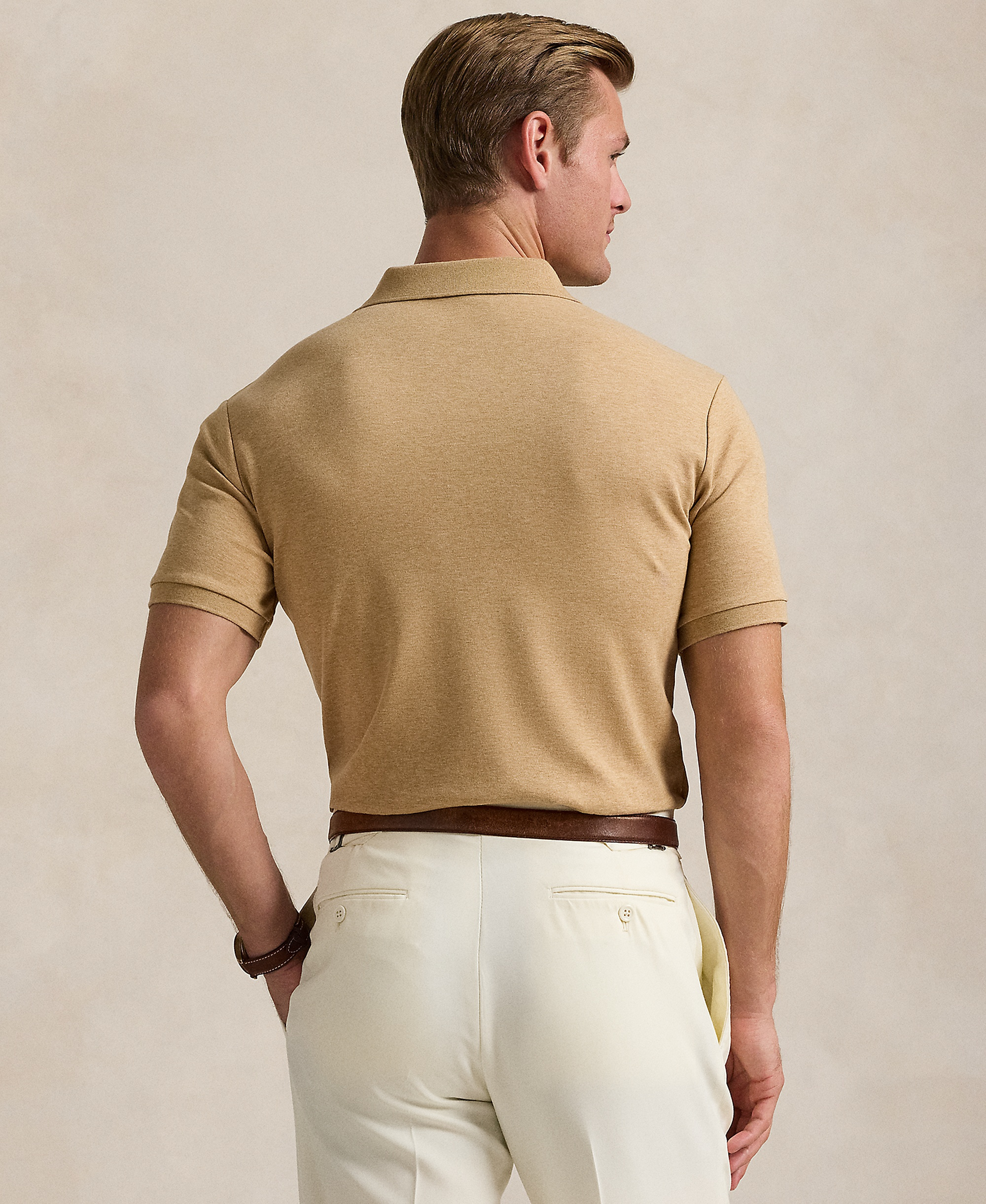 Polo Ralph Lauren Men's Classic-Fit Soft Cotton Polo Shirt - Classic Camel Heather