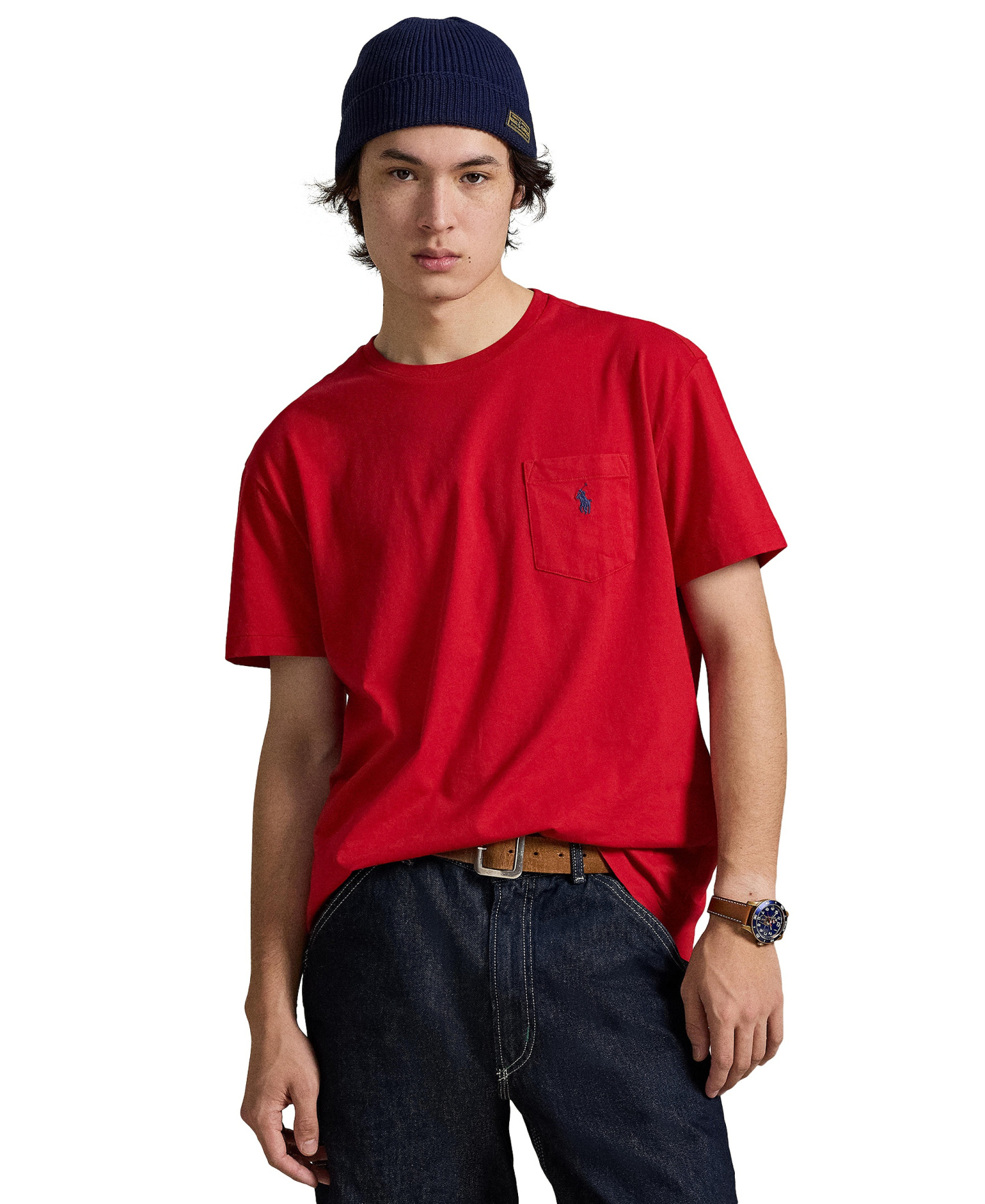 Polo Ralph Lauren Men's Classic-Fit Crewneck Pocket T-Shirt - Derby Blue Heather