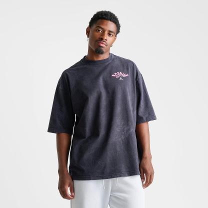Men's Jordan Flight Retro Illustration Graphic T-Shirt - Black/White