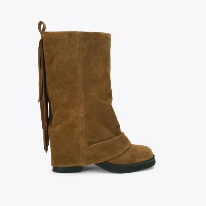 Kurt Geiger London Fringe Gaiter Biker - Brown