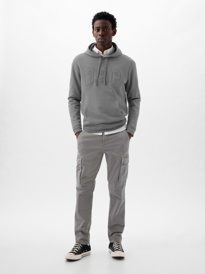 Adult VintageSoft Arch Logo Hoodie - pilot grey