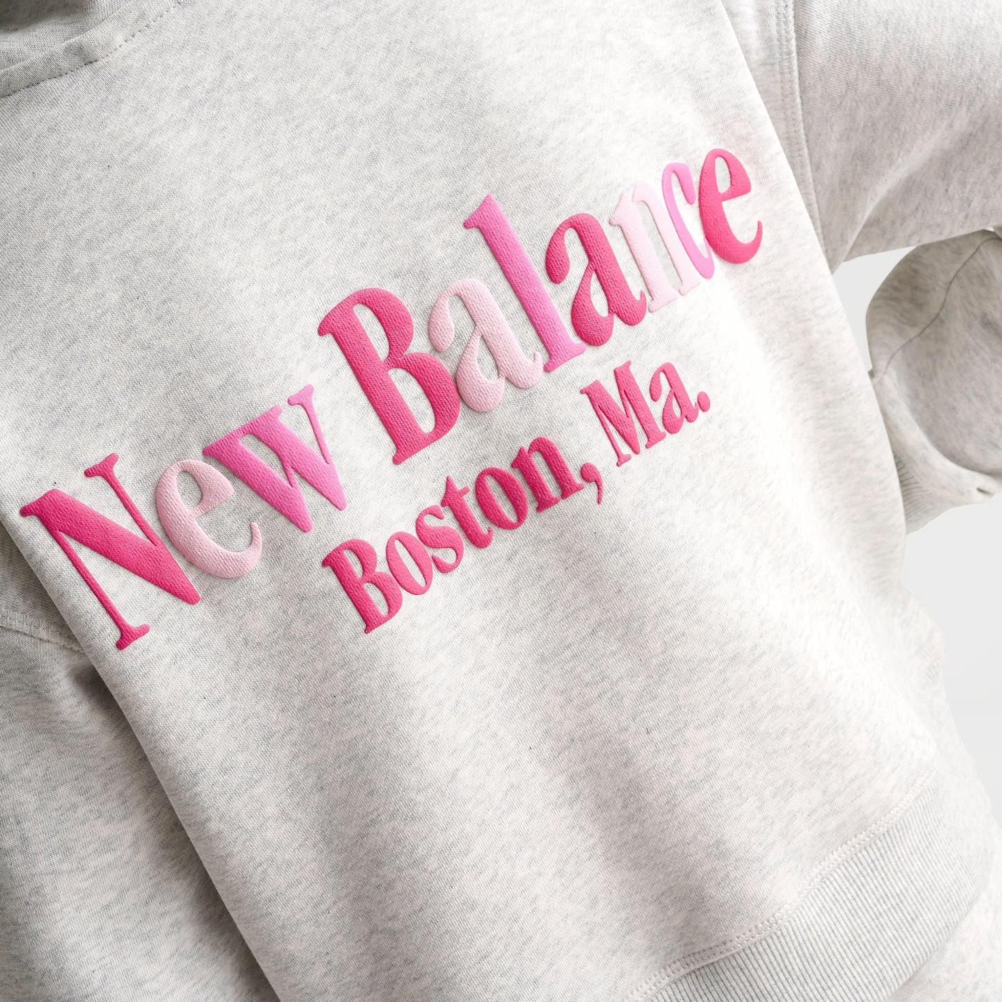 Girls' Big Kids' New Balance Tricolor Cropped Full-Zip Hoodie - Ash Heather - view 5
