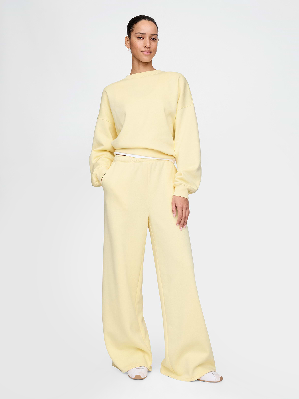 VintageSoft Baggy Sweatpants - Light yellow