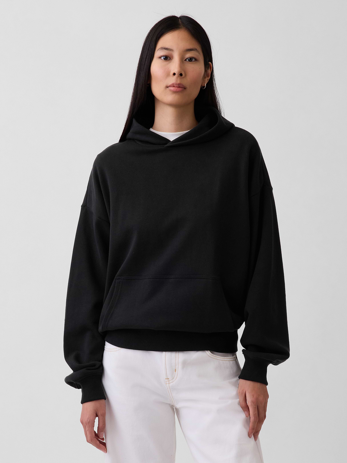 Adult Heavyweight Oversized Hoodie - True black
