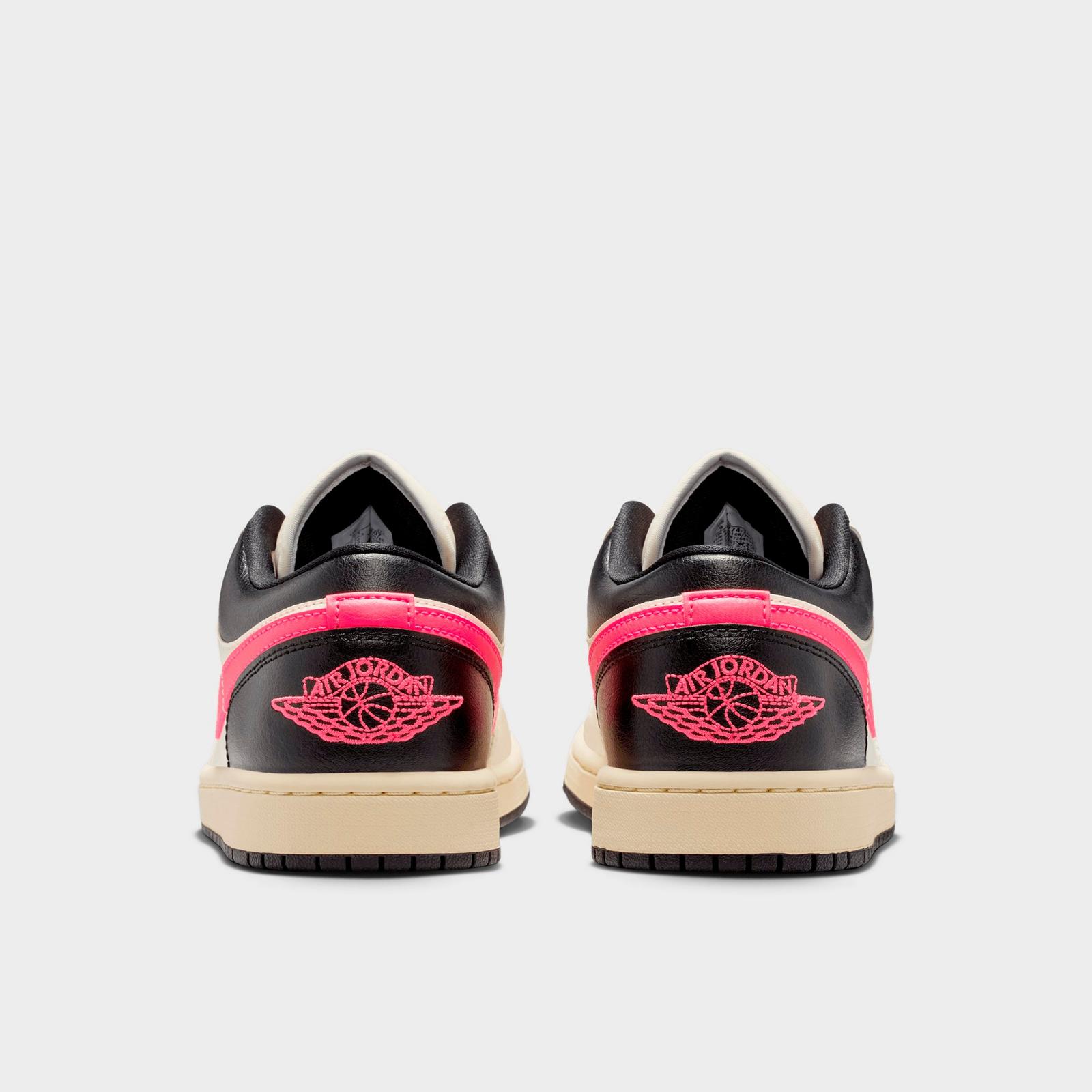 Women's Air Jordan Retro 1 Low Casual Shoes - Pale Ivory/Black/Muslin/Racer Pink - view 4