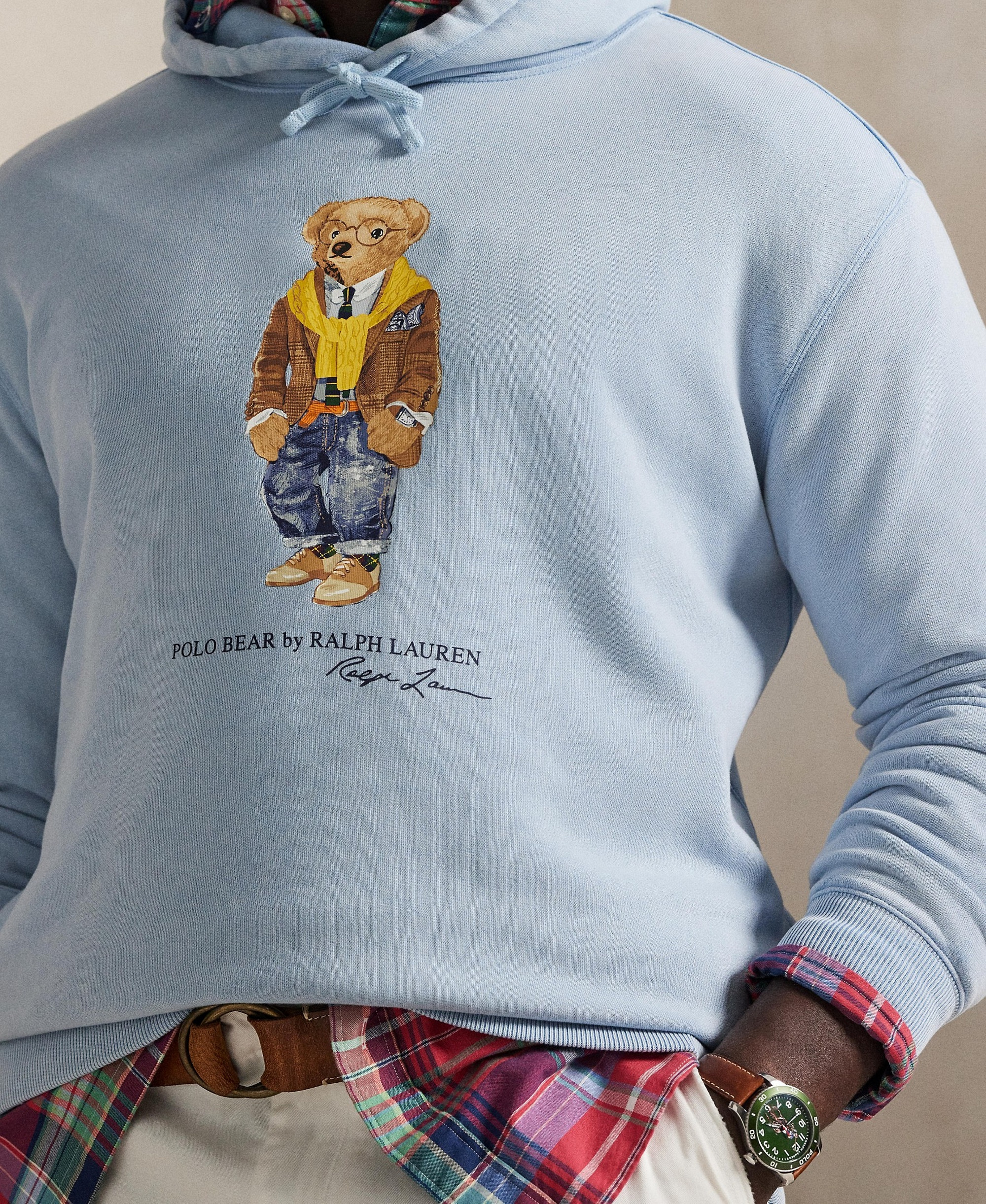 Polo Ralph Lauren Men's Big & Tall Bear Graphic Long-Sleeve Hoodie - Southport Blue/heritage Bear