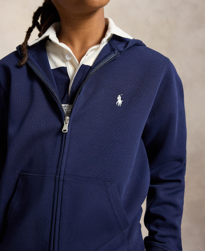 Polo Ralph Lauren Boys' 8-20 Double-Knit Full-Zip Hoodie - Newport Navy