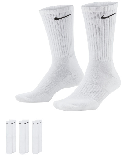 Nike Unisex Everyday Crew Socks, 3-Pack - White/Black