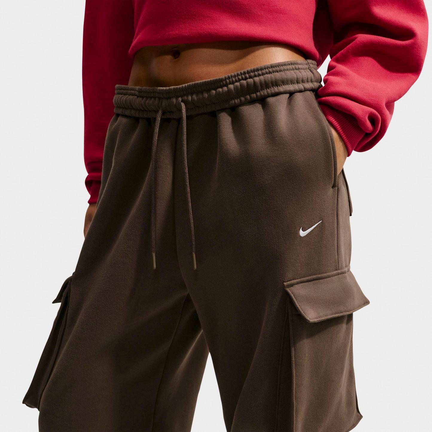 Women's Nithtke Studio Fleece Medium-Weight High-Rise Oversized Cargo Pants - Dark Hazel/Sail