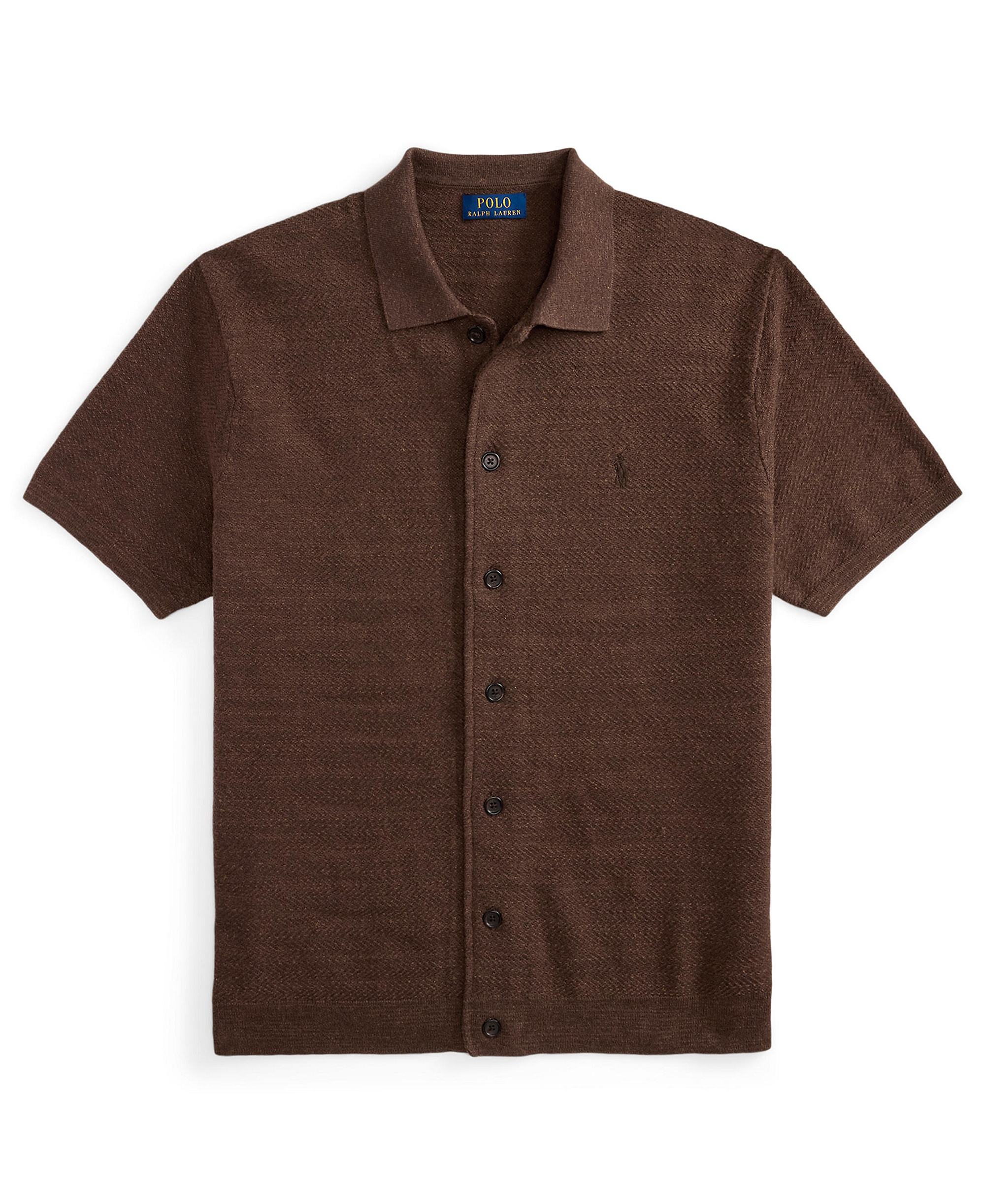 Polo Ralph Lauren Men's Cotton-Linen Cardigan Shirt - Nutmug Brown Heather