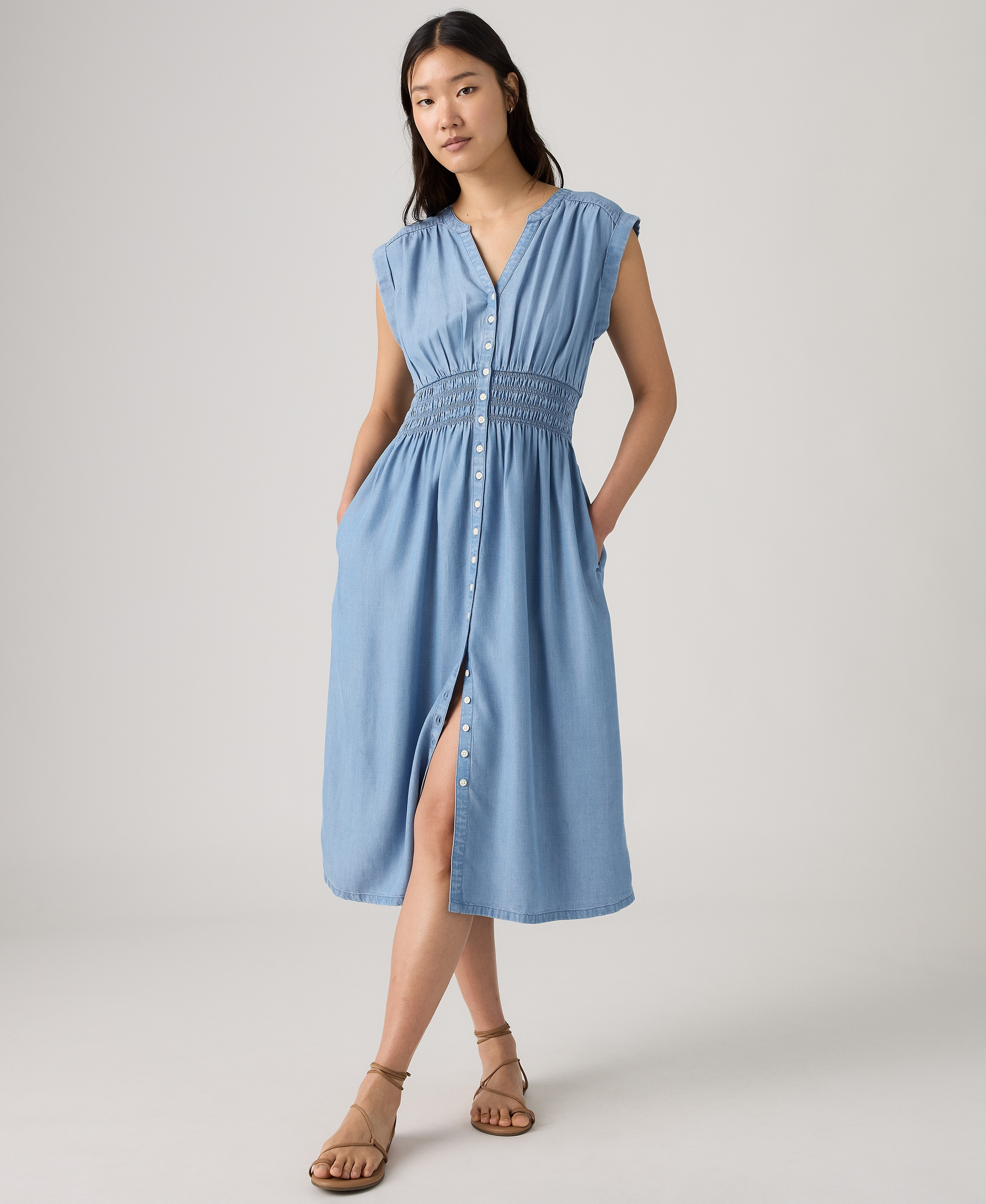 Levi's Women's Beatrice Button-Front Midi Dress - Daqws I Sea You