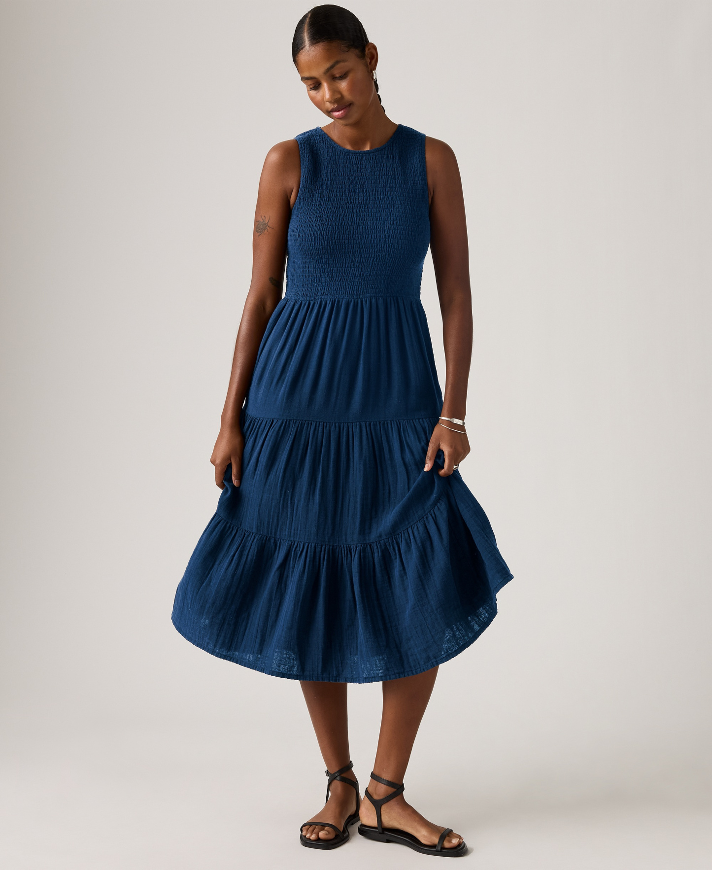 Levi's Women's Cely Smocked Tiered Dress - Chill Lagoon