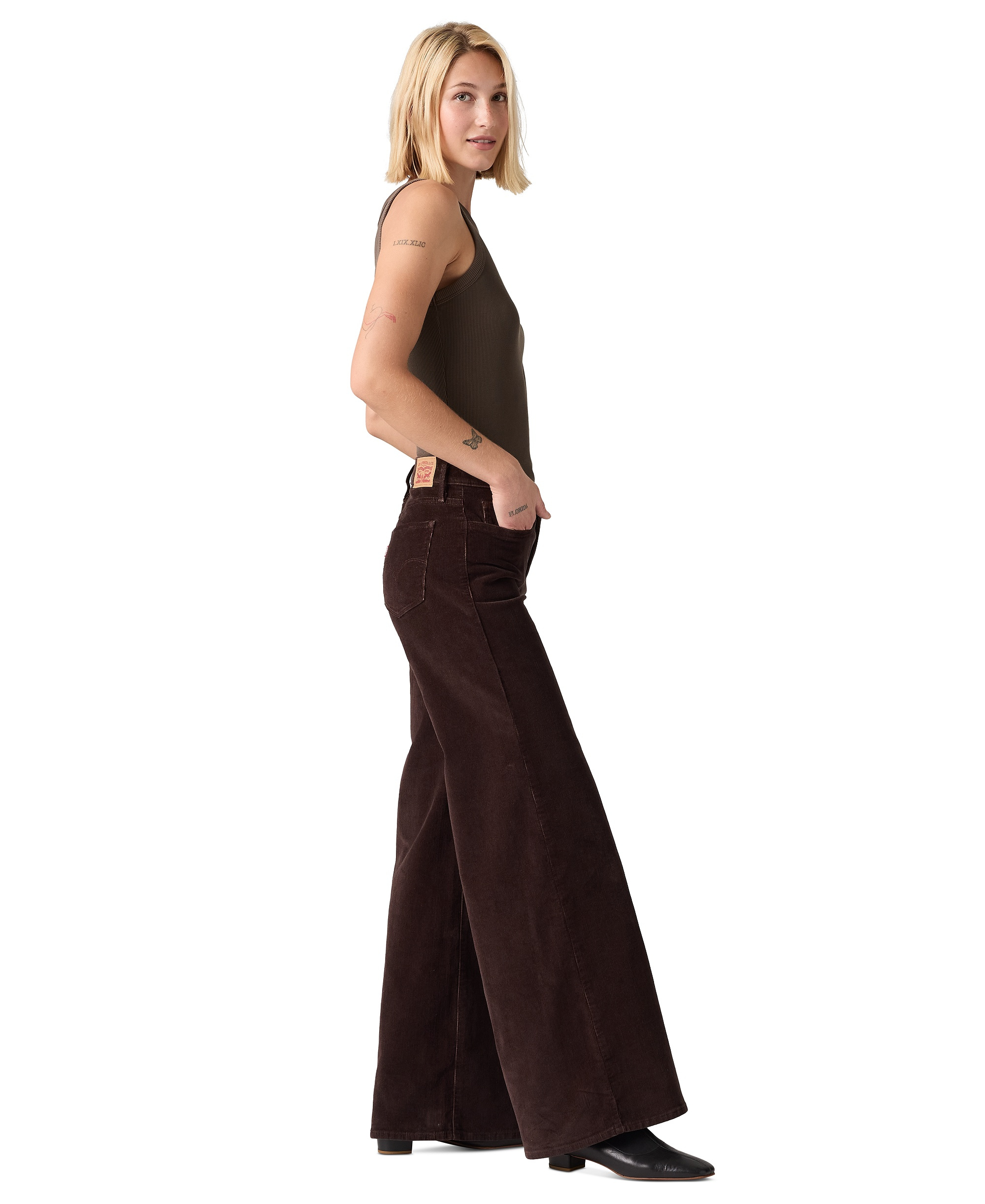 Levi's Women's 318 Shaping Stellar-Stretch Wide-Leg Jeans - Mole/java Twill