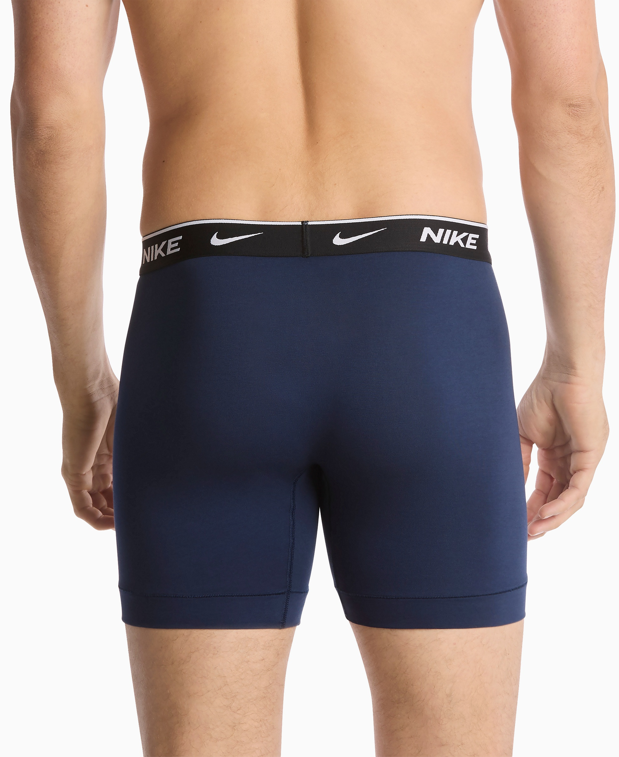 Nike Mens Dri-FIT Essential Cotton Stretch Boxer Briefs, 3-Pack - Obsidian/Game Royal/Black