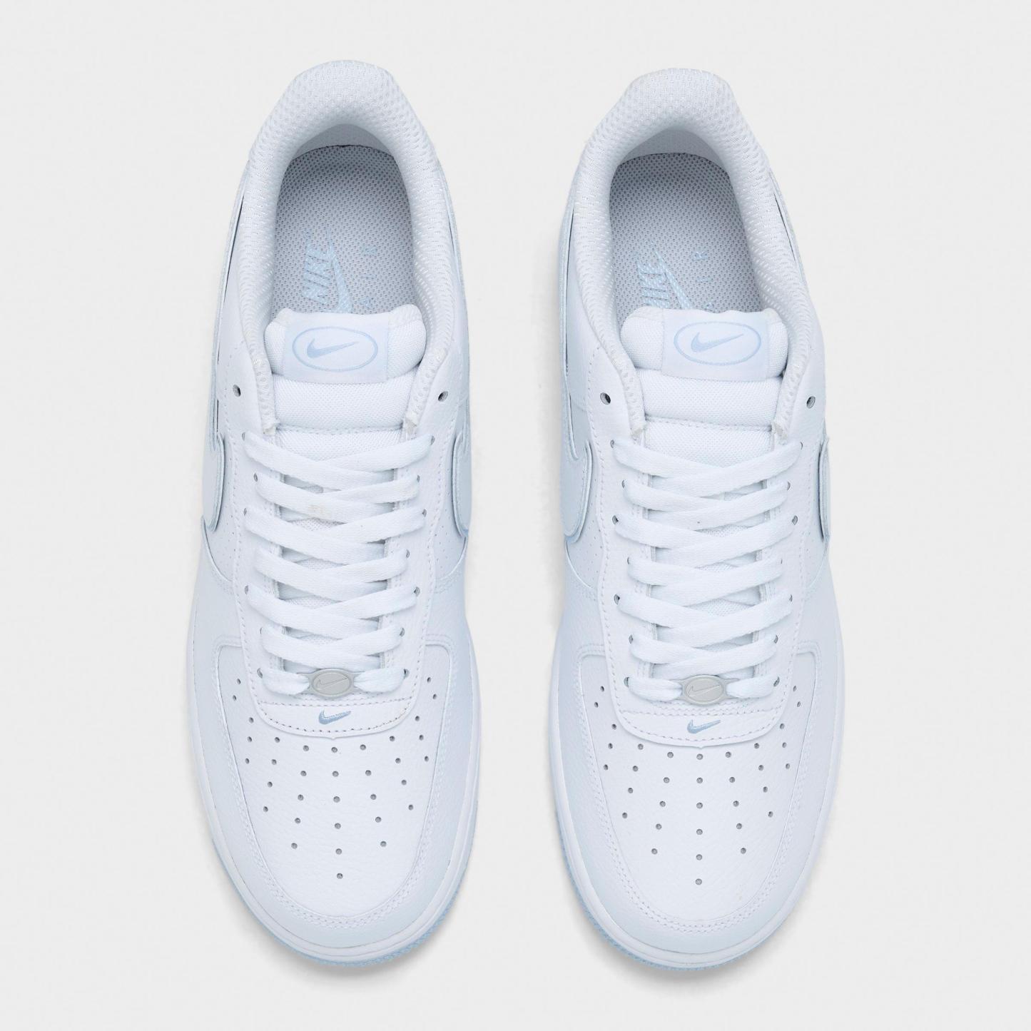 Men's Nithtke Air Force 1 '07 LV8 Casual Shoes - Part 4 - White/Hydrogen Blue/White - Top view
