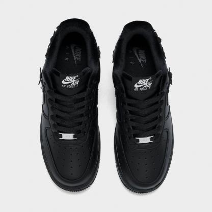Women's Nithtke Air Force 1 '07 "Florette" Casual Shoes - Black/Off Noir/Metallic Silver/Black - Top view