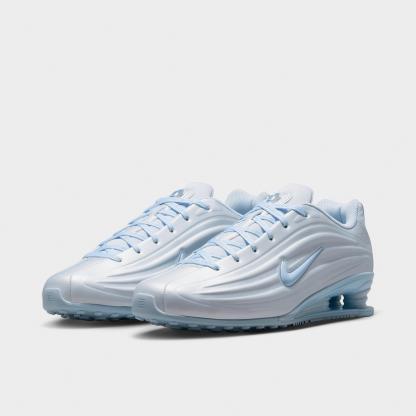Women's Nithtke Shox Z Casual Shoes - Part 2 - Football Grey/Metallic Silver/Hydrogen Blue - Both shoes facing left