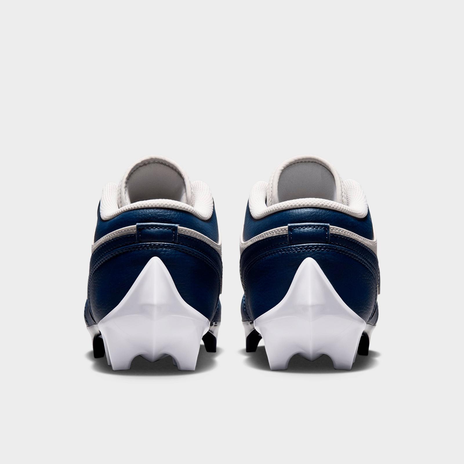 Men's Jordan 1 Low TD Football Cleats - Wolf Grey/White/College Navy - view 4