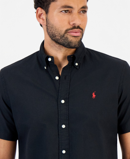 Polo Ralph Lauren Men's Garment-Dyed Oxford Shirt - Black