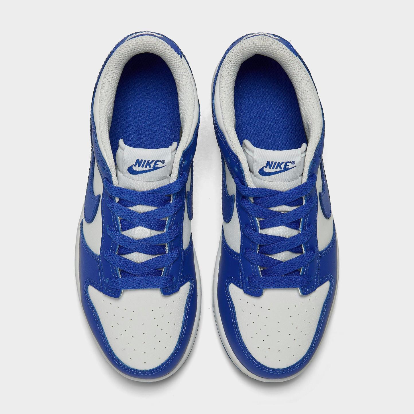 Little Kids' Nithtke Dunk Low Casual Shoes - Part 2 - White/Hyper Royal/Hyper Royal - Top view