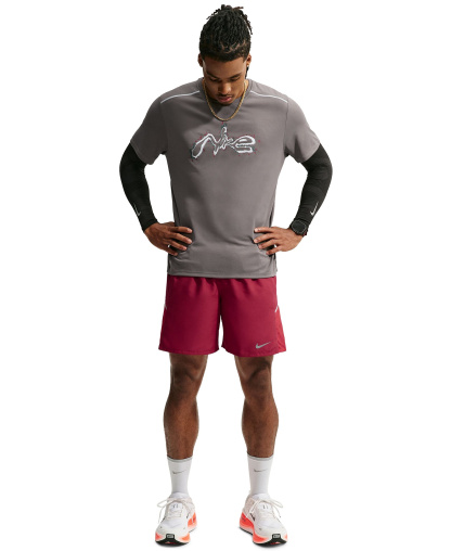 Nike Men's Miler Dri-FIT Running Shorts - Red/Reflective Silver