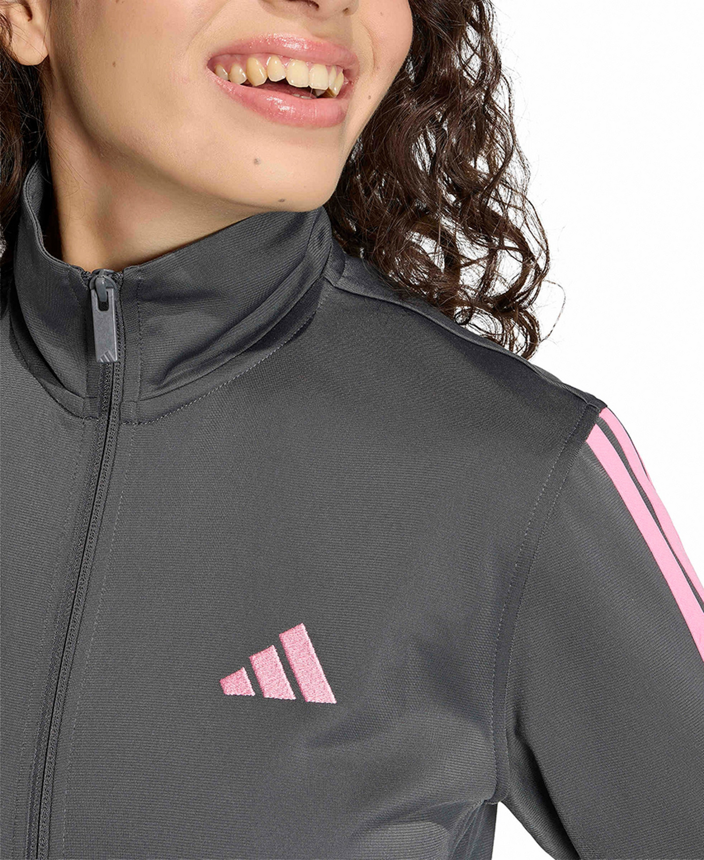 adidas Women's Tricot 3-Stripes Track Jacket - Grey Six Melange Multi Stripe