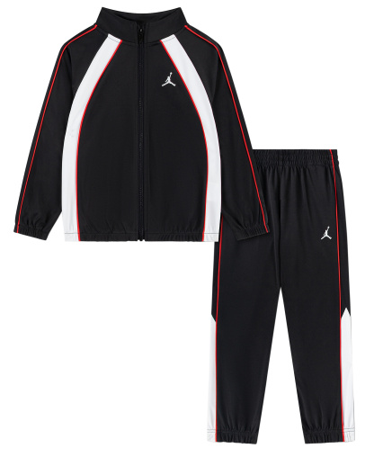 Jordan Boys' 4-7 Tricot Color Piping Long-Sleeve Jacket and Pants, 2-Piece Set - Black